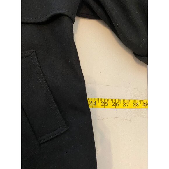 Calvin Klein Womens Black Wool-Blend Cropped Jacket With Knit Cuffs Size 14 - Picture 9 of 10